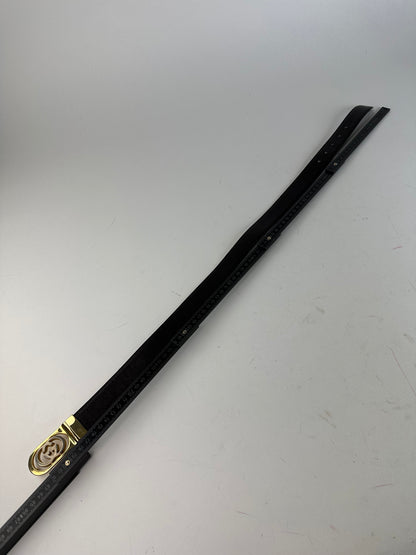 Vintage Gucci GG Leather Belt Brown