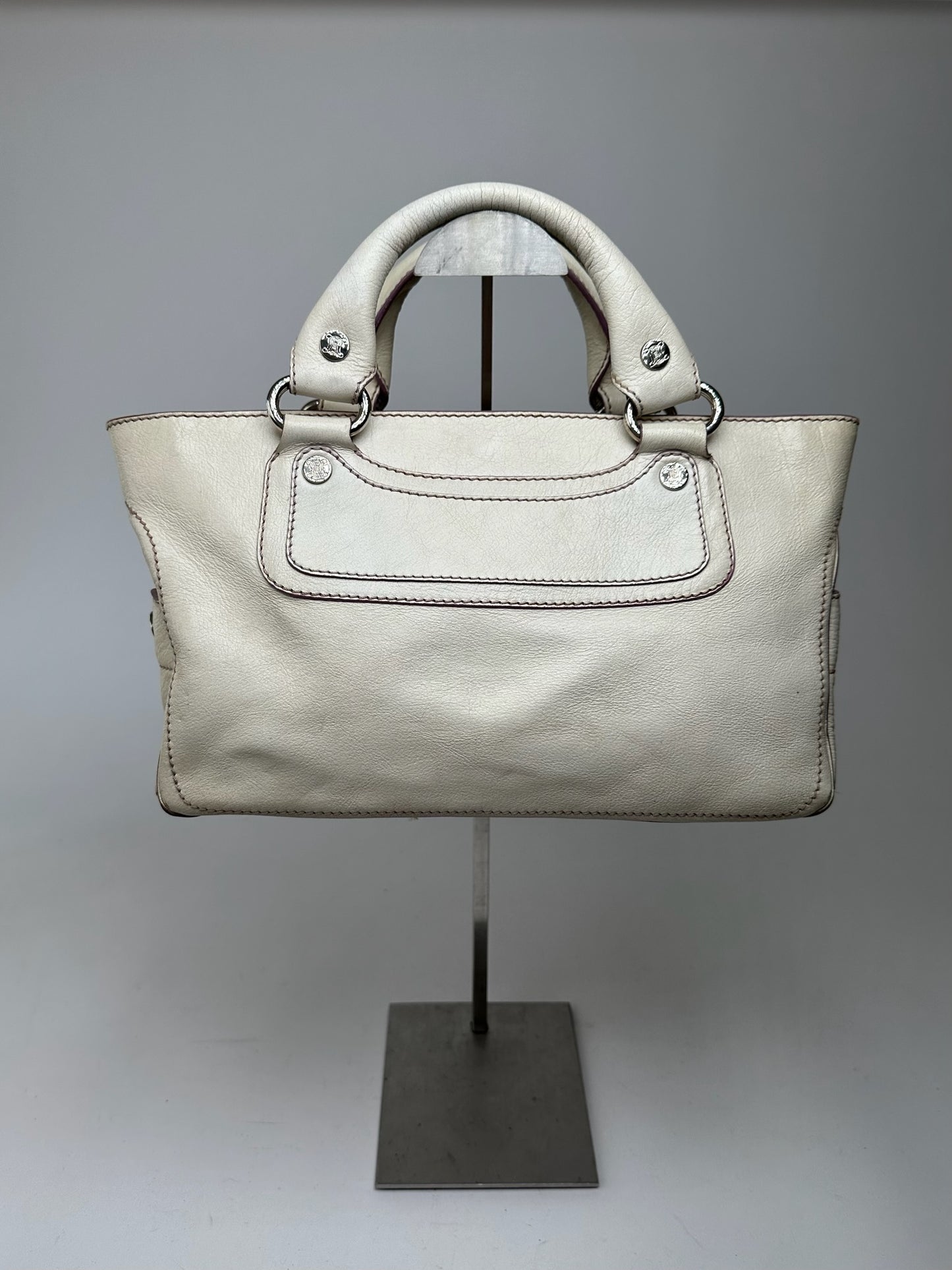 Vintage Celine Paris Leather bag white