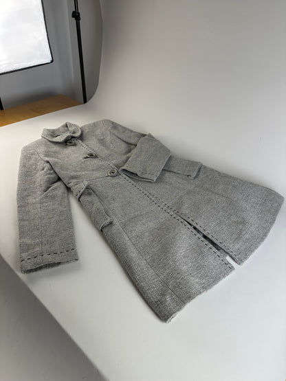 Vintage Balenciaga Wool Blend Coat Light Grey M