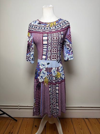 Vintage Etro Floral Print Viscose Dress Multicolor L