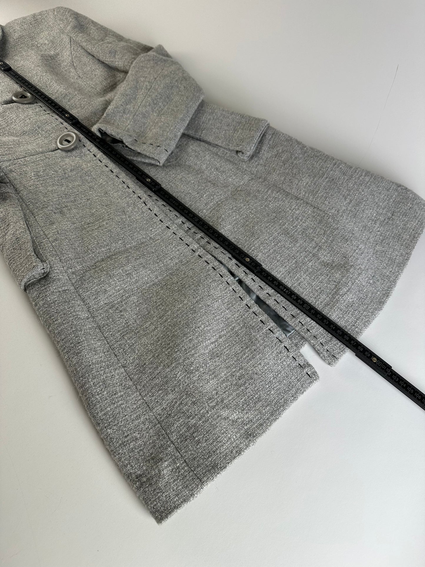 Vintage Balenciaga Wool Blend Coat Light Grey M