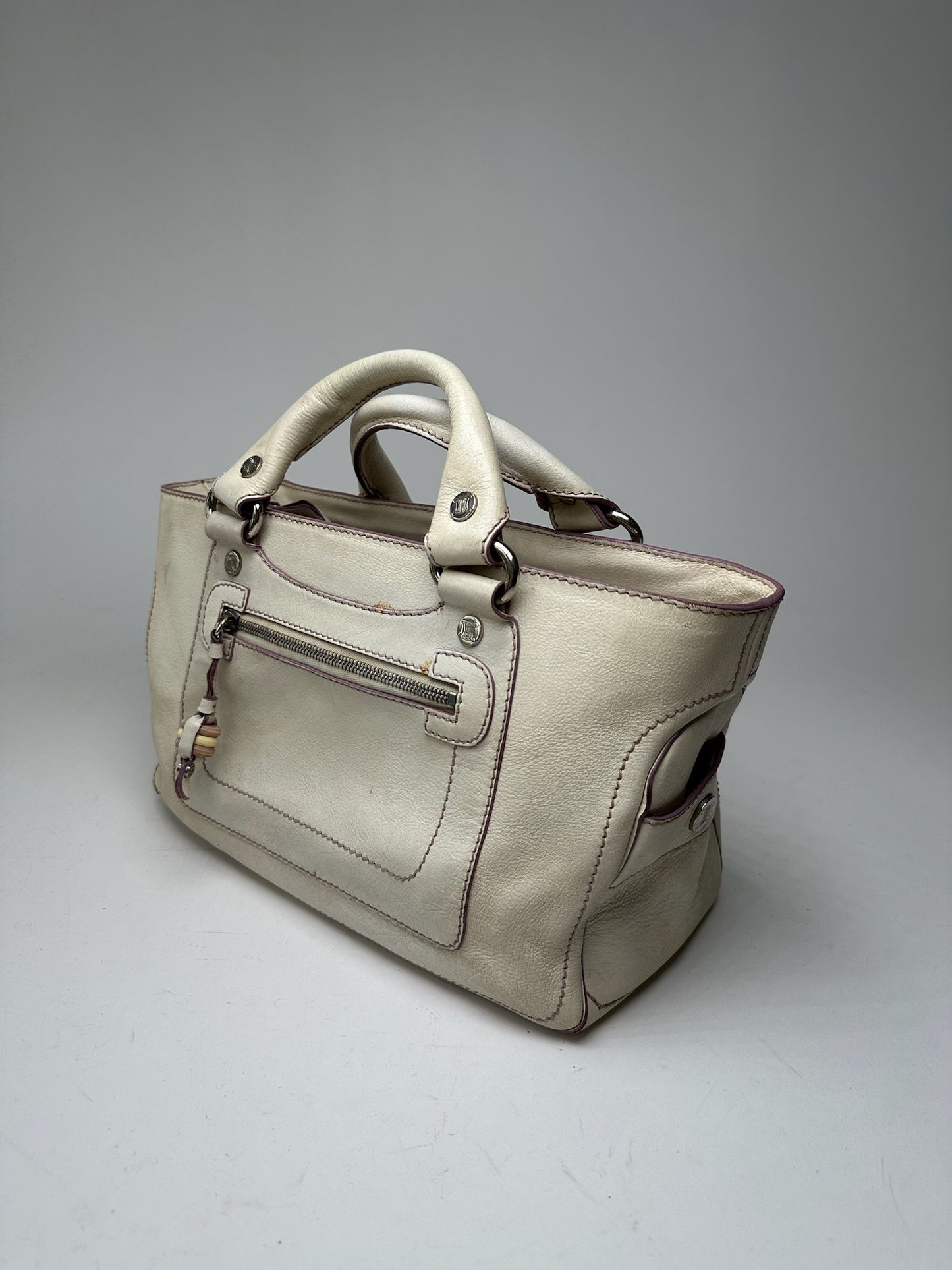 Vintage Celine Paris Leather bag white