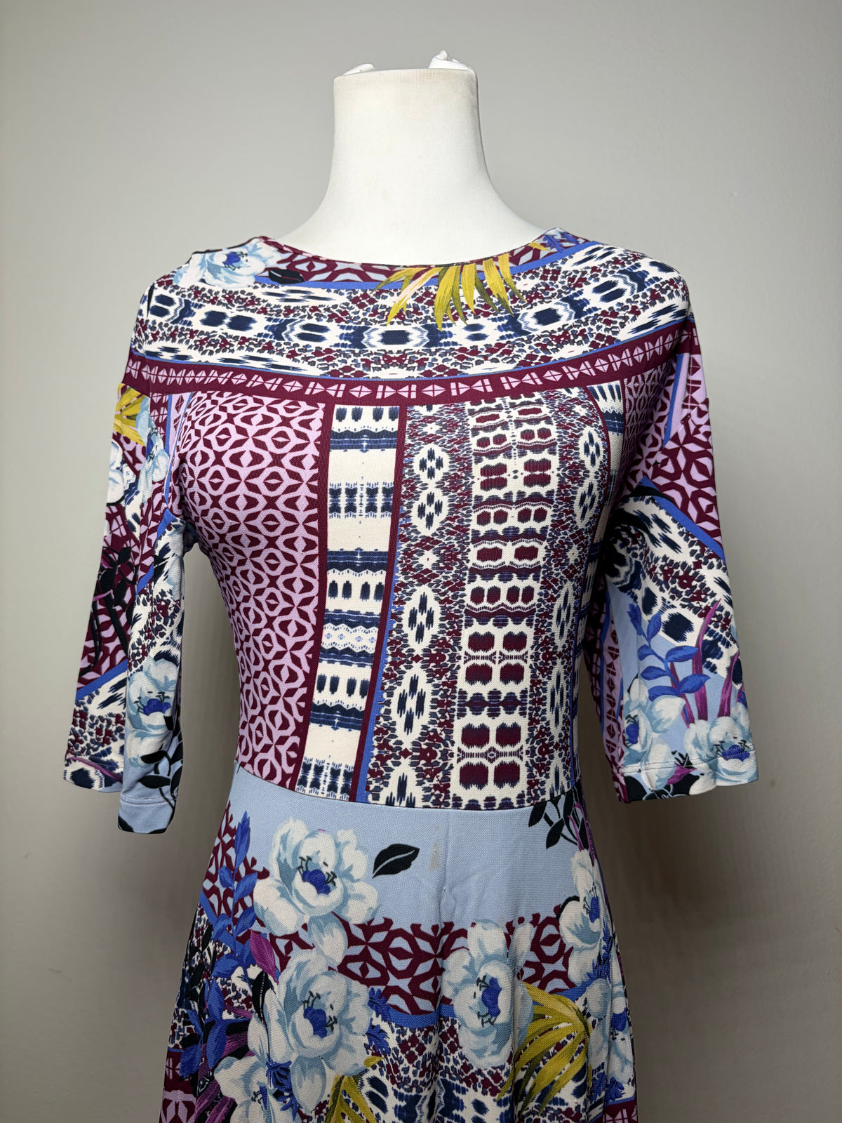 Vintage Etro Floral Print Viscose Dress Multicolor L