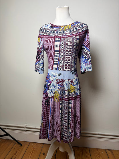 Vintage Etro Floral Print Viscose Dress Multicolor L
