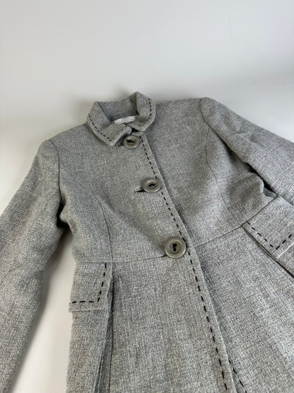 Vintage Balenciaga Wool Blend Coat Light Grey M