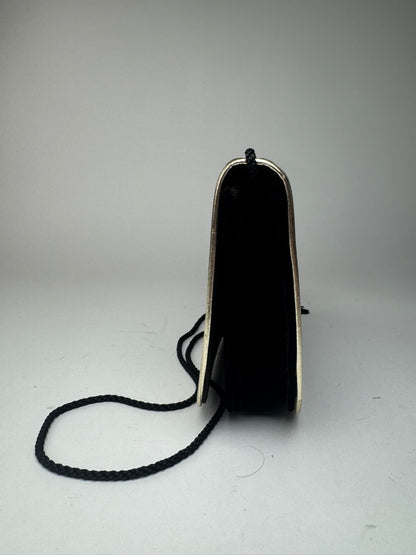 Sac vintage en velours noir Yves Saint Laurent