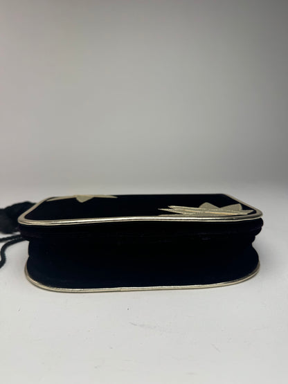 Sac vintage en velours noir Yves Saint Laurent