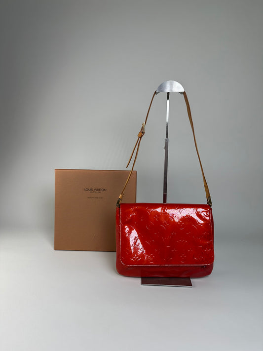 Vintage Louis Vuitton Monogram Vernis Crossbody Bag Red Patent