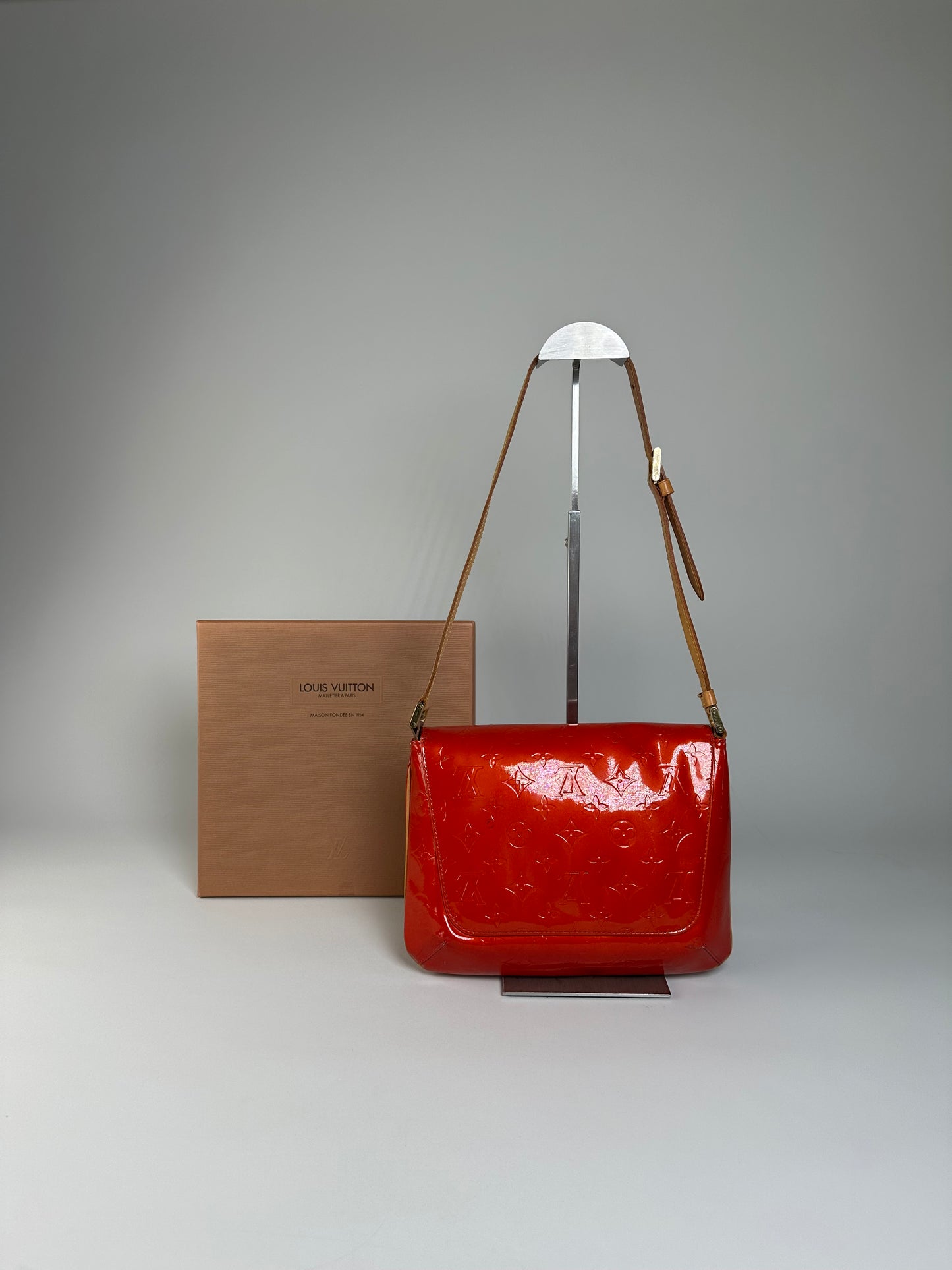 Vintage Louis Vuitton Monogram Vernis Crossbody Bag Red Patent