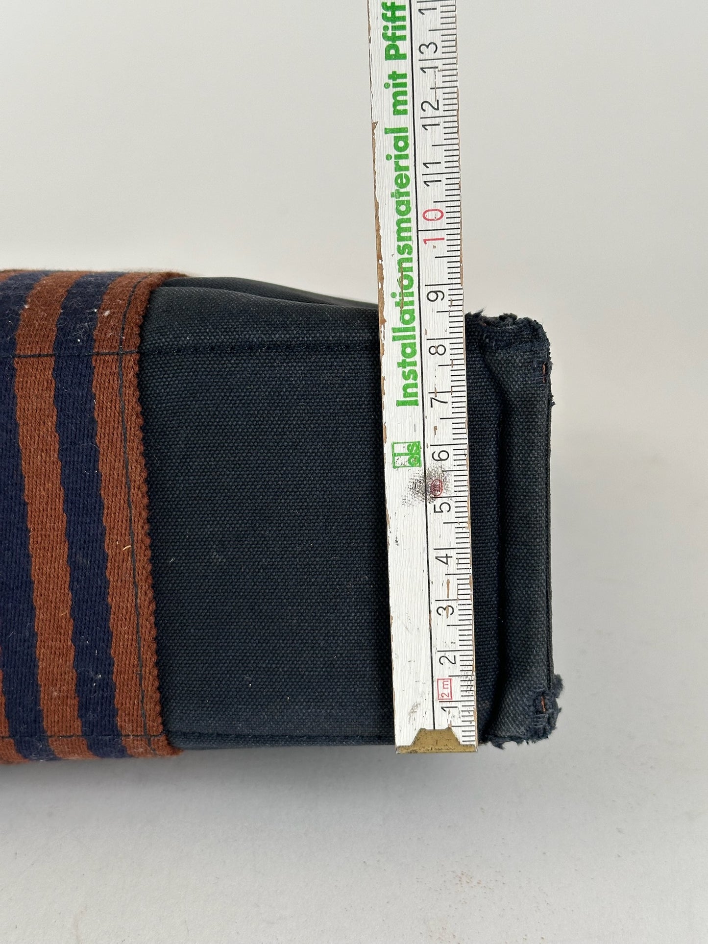 Vintage Hermes Navy red canvas shopper bag