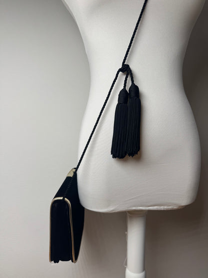 Sac vintage en velours noir Yves Saint Laurent