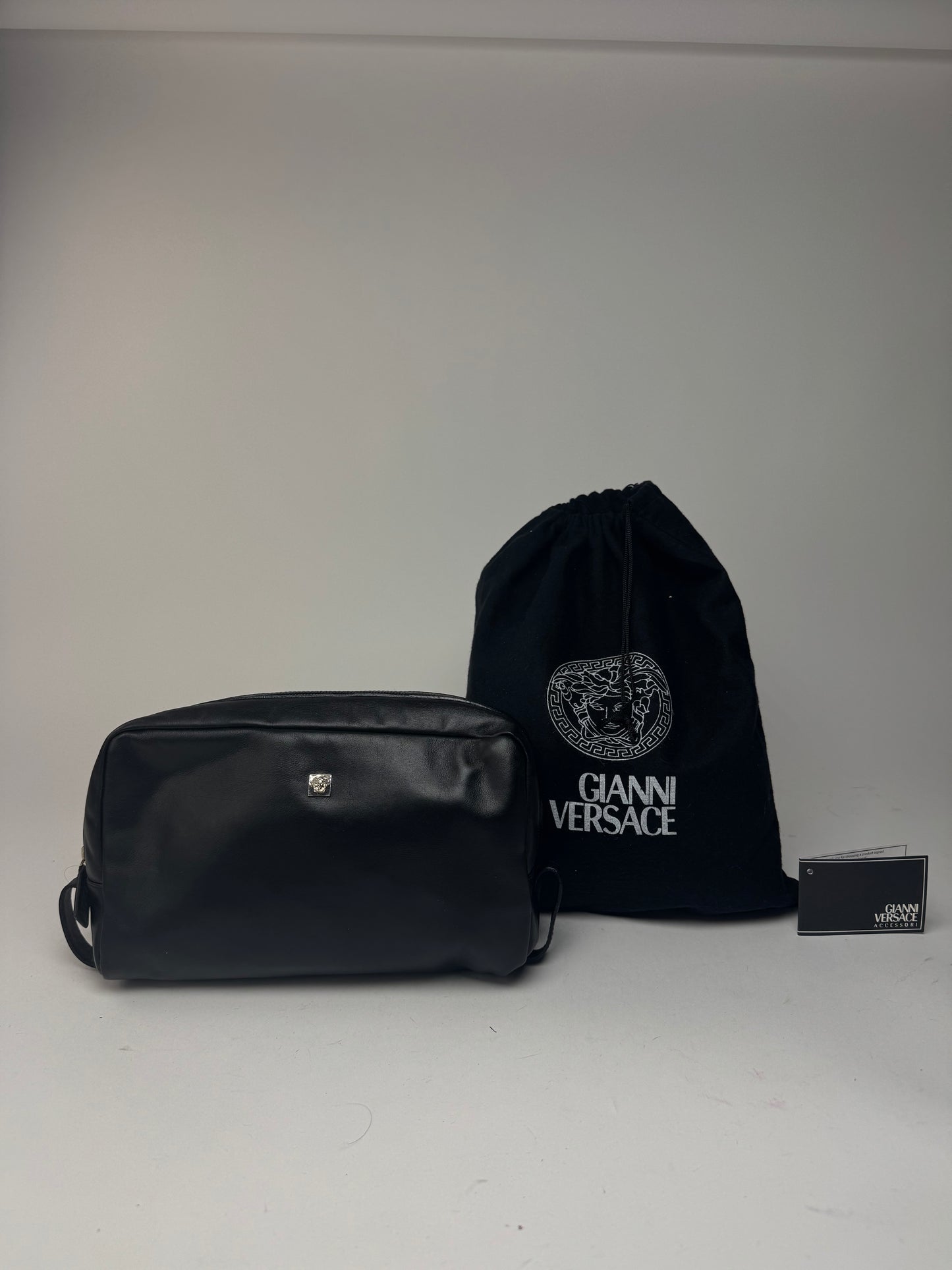 Vintage Gianni Versace Leather belt bag black