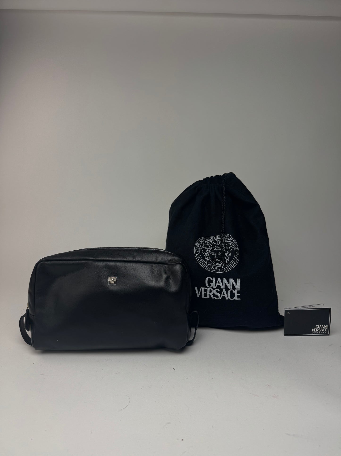 Vintage Gianni Versace Leather belt bag black