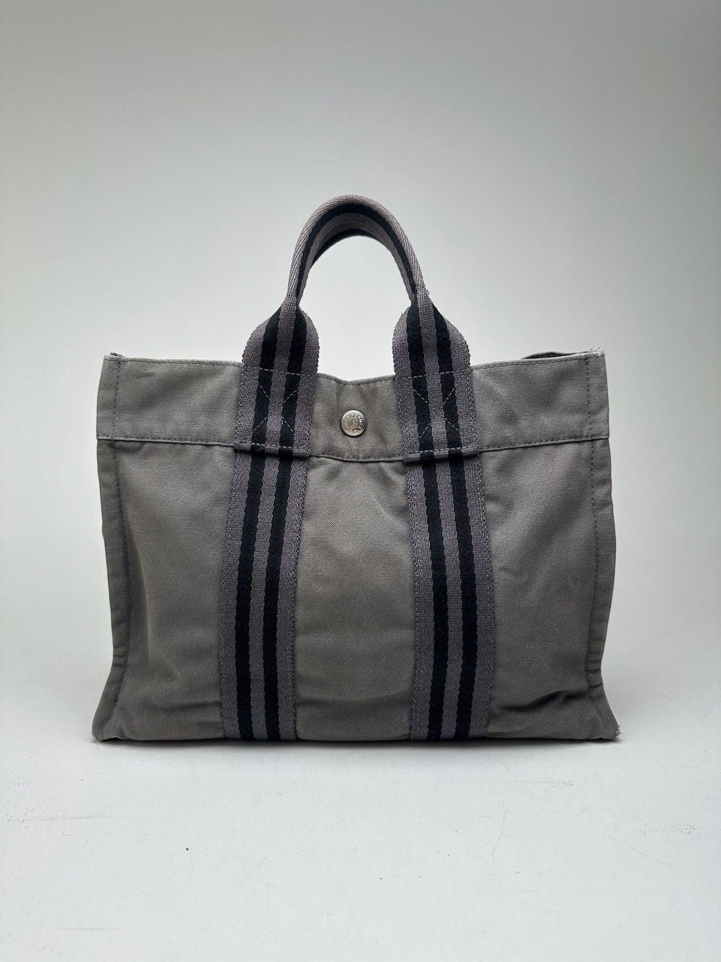Vintage Hermes canvas bag gray