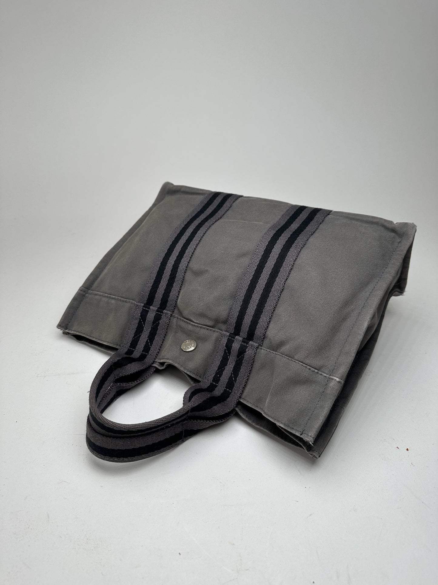 Vintage Hermes Canvas Shopper grey