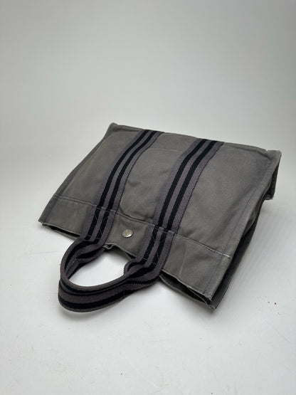 Vintage Hermes canvas bag gray
