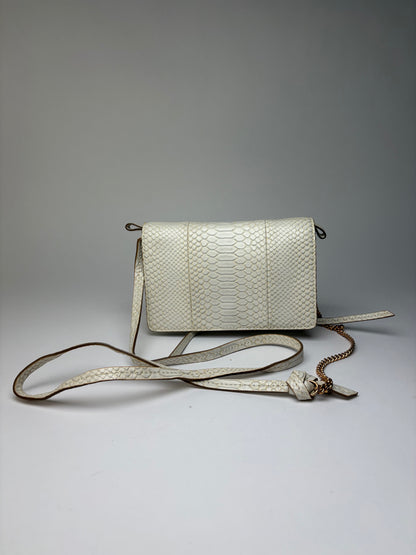 Vintage Stella McCartney Faux Python Flap Crossbody Off-White