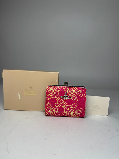 Vintage Vivienne Westwood Leather Wallet Red Beige