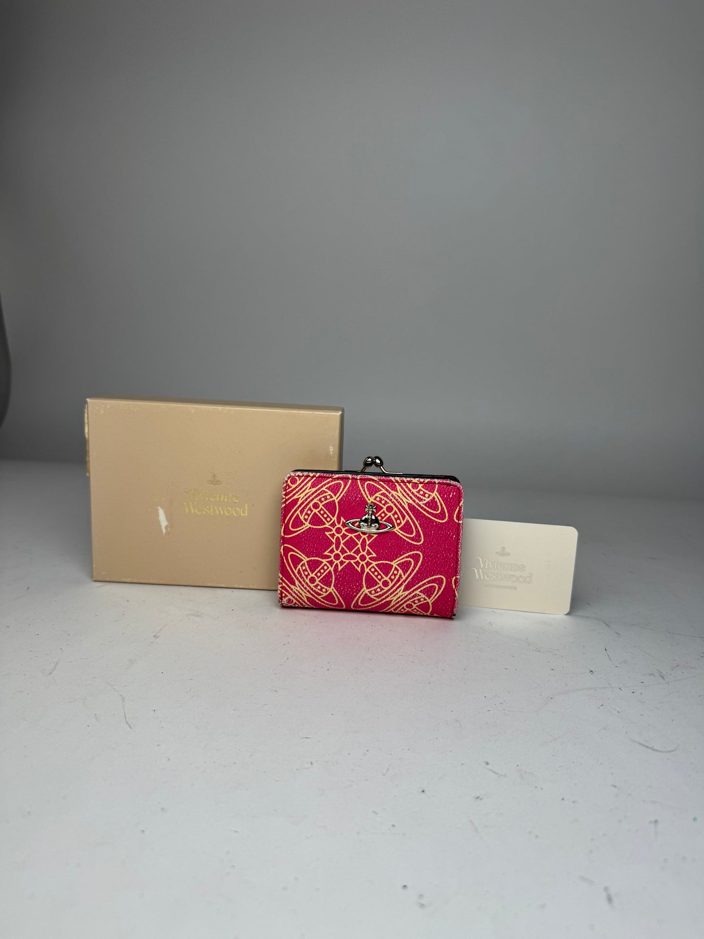 Vintage Vivienne Westwood Leather Wallet Red Beige