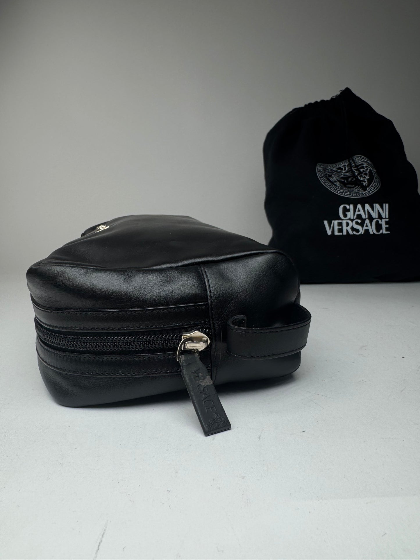 Vintage Gianni Versace Leather belt bag black