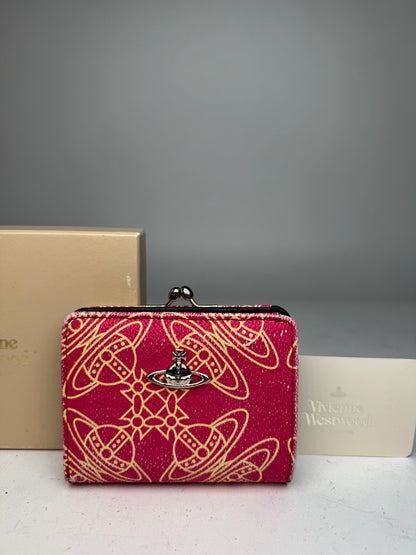 Vintage Vivienne Westwood Leather Wallet Red Beige