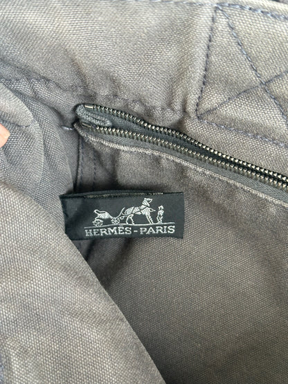 Vintage Hermes canvas bag gray