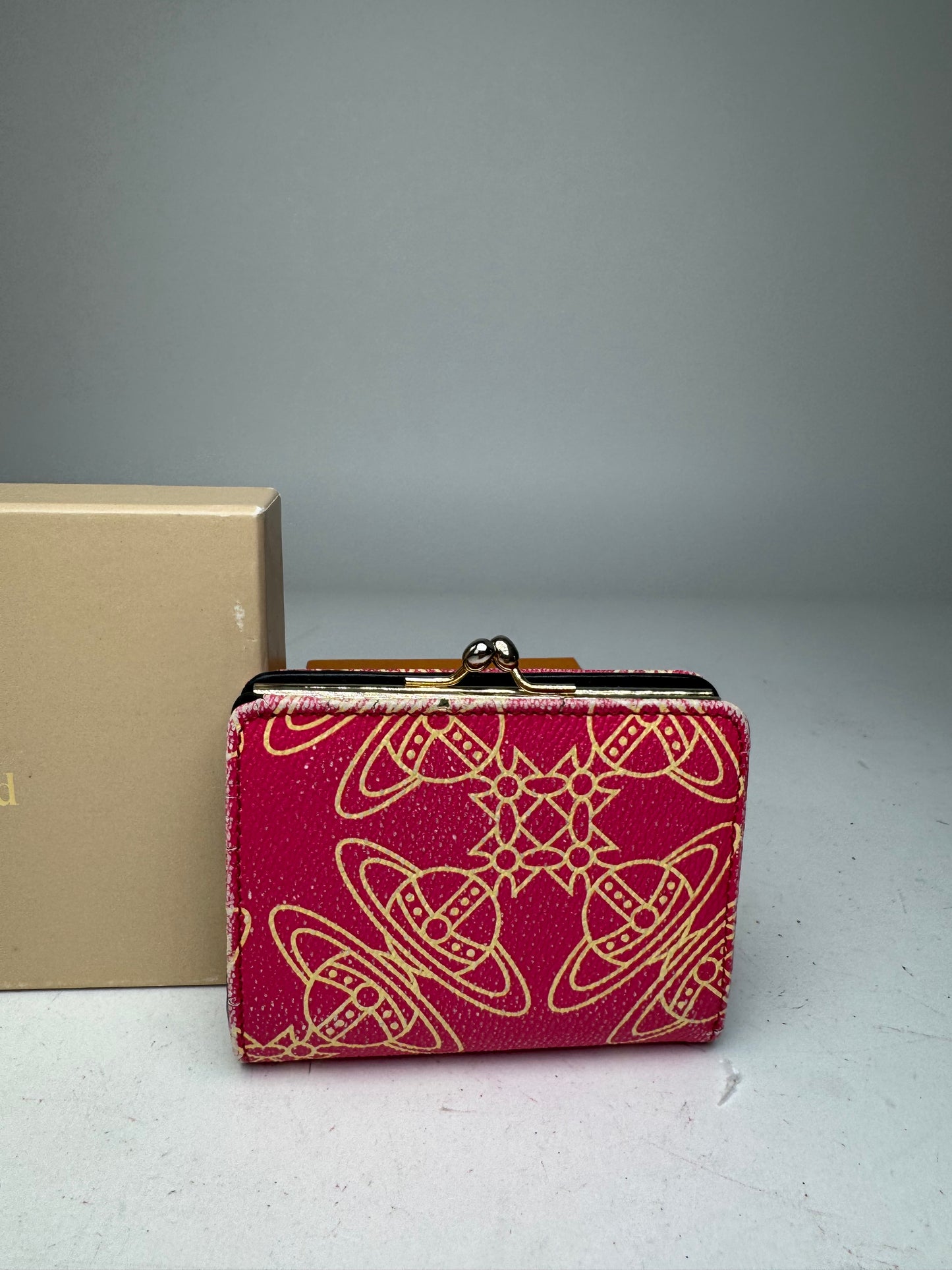 Vintage Vivienne Westwood Leather Wallet Red Beige