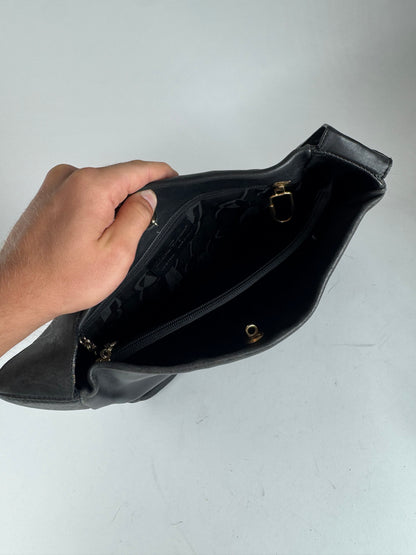 Sac vintage en cuir noir Salvatore Ferragamo