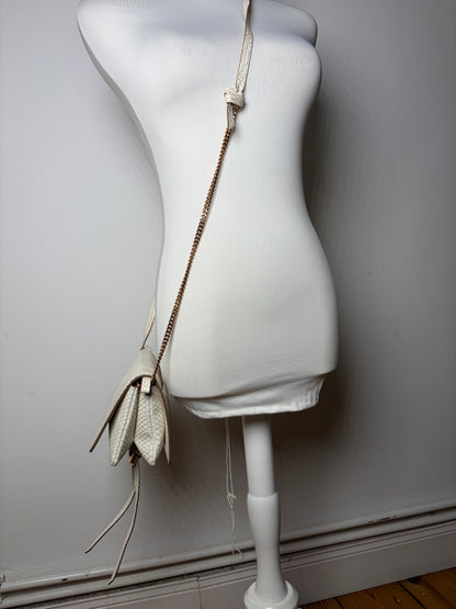 Vintage Stella McCartney Faux Python Flap Crossbody Off-White