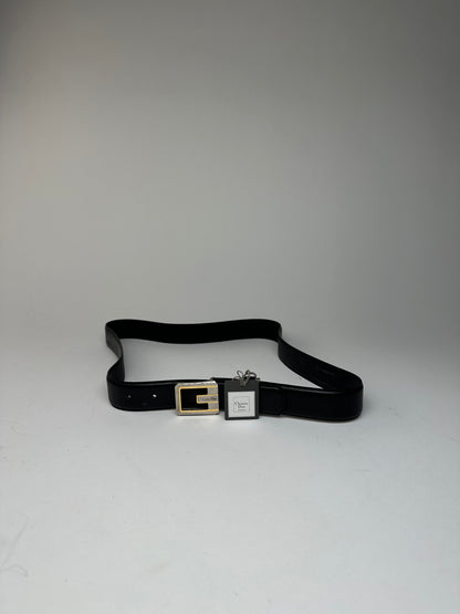 Vintage Dior Leather Belt Black New with tag