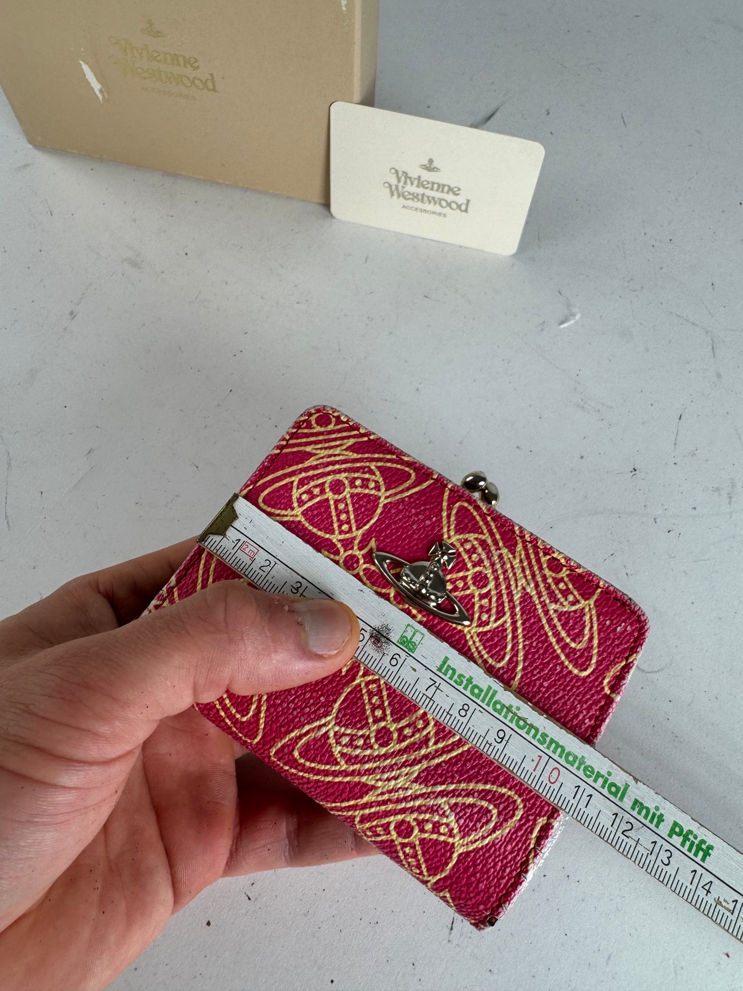 Vintage Vivienne Westwood Leather Wallet Red Beige