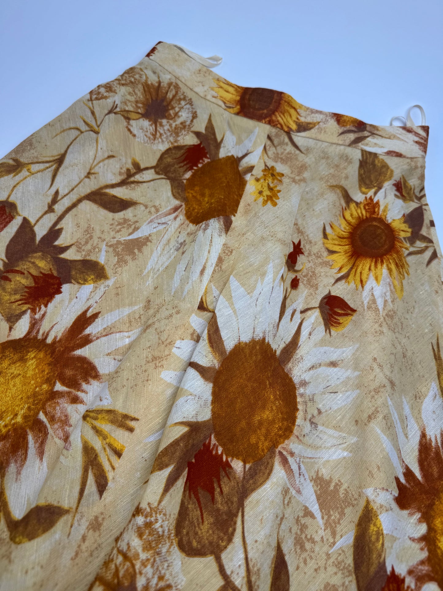 Vintage Chloe Floral Skirt Beige Brown