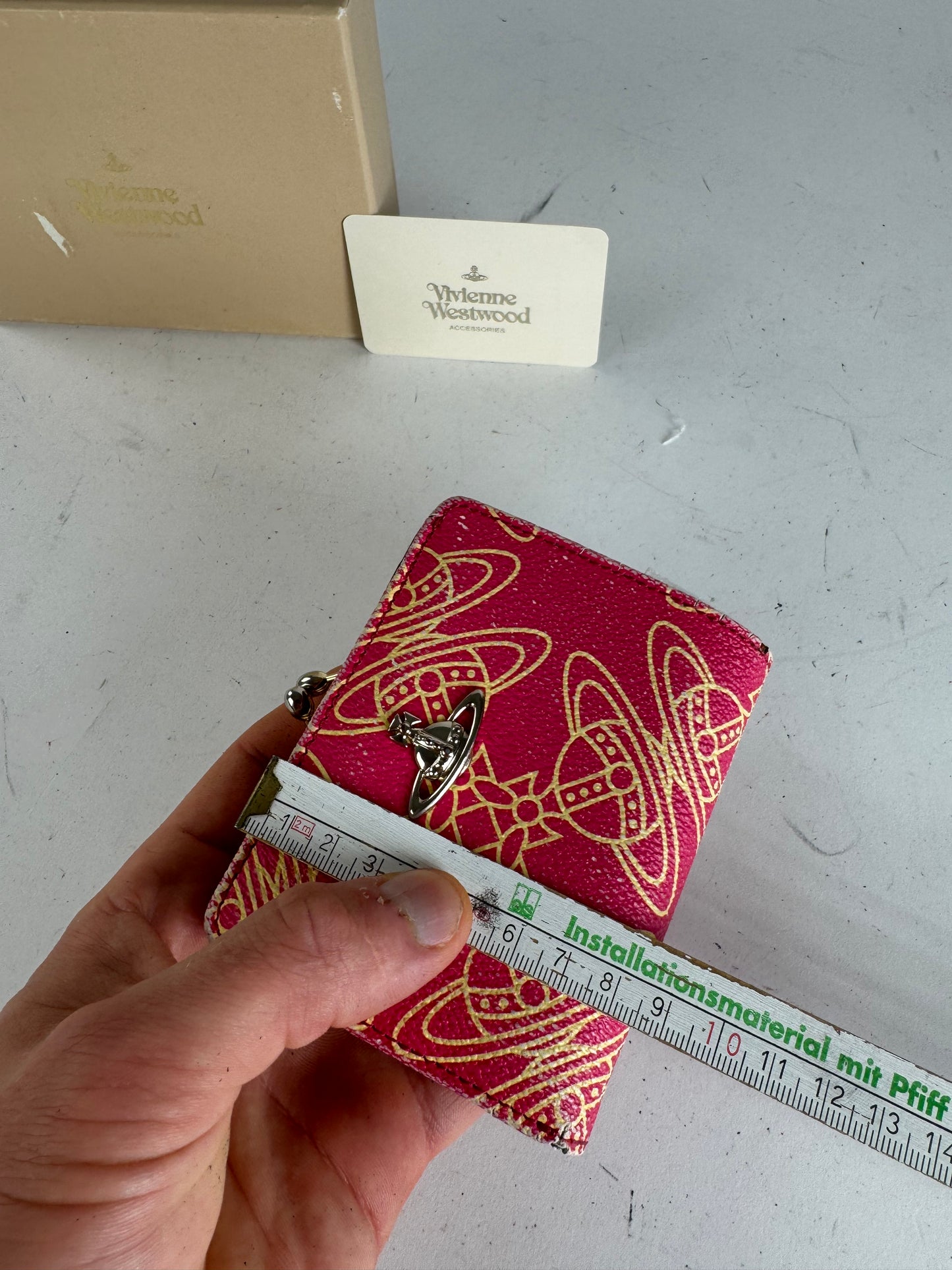 Vintage Vivienne Westwood Leather Wallet Red Beige