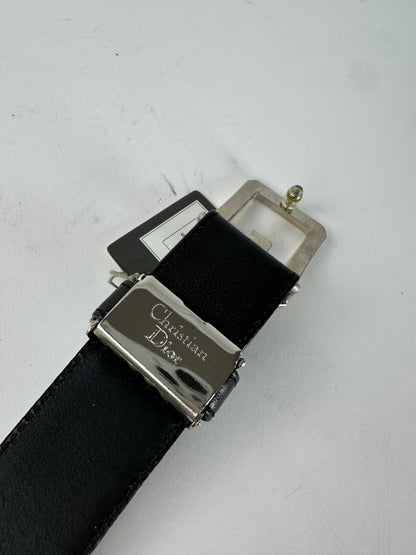 Vintage Dior Leather Belt Black New with tag