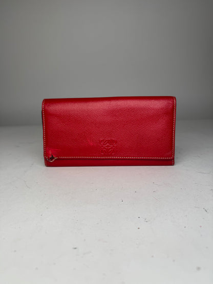 Vintage Loewe Madrid Leather Wallet Red