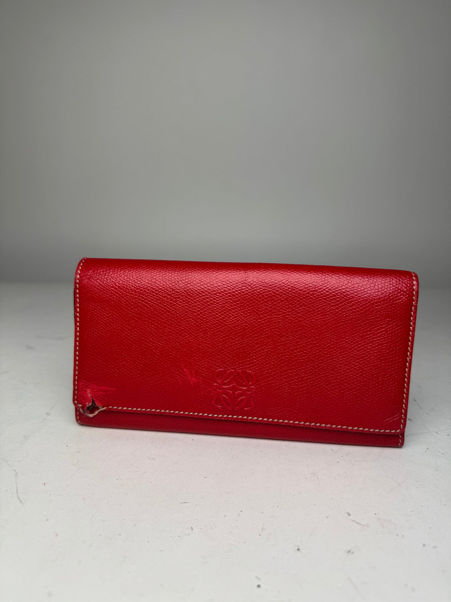 Vintage Loewe Madrid Leather Wallet Red