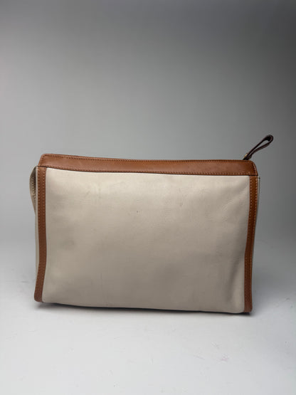 Pochette Triomphe en cuir blanc vintage Celine Paris