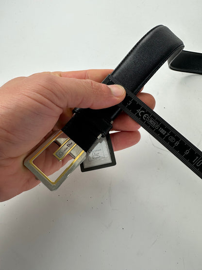 Vintage Dior Leather Belt Black New with tag