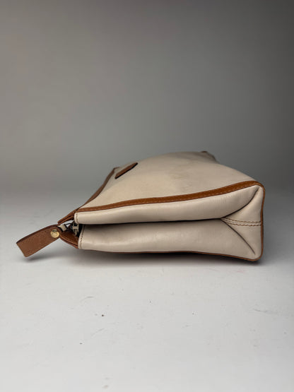 Pochette Triomphe en cuir blanc vintage Celine Paris