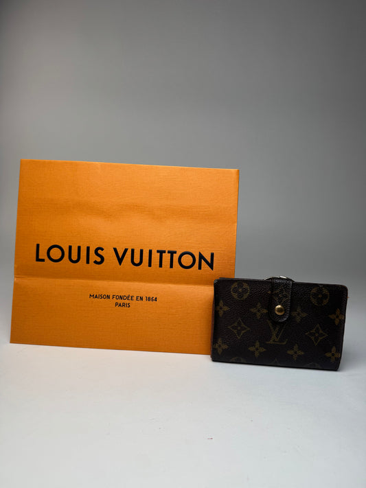 Vintage Louis Vuitton Leather Monogram Wallet Brown