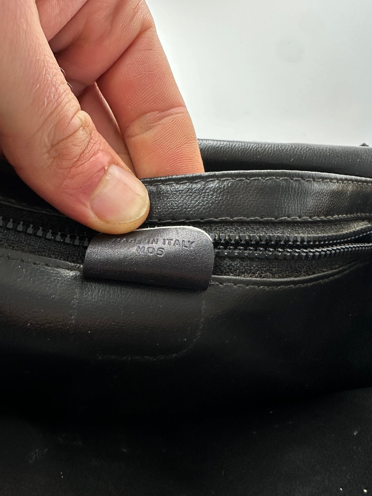 Vintage Celine Paris Triomphe Leather Shoulder Bag Black Brown