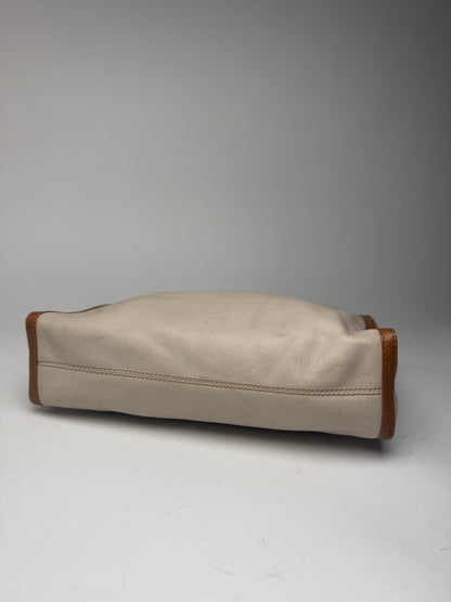 Pochette Triomphe en cuir blanc vintage Celine Paris