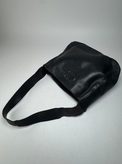 Sac vintage en cuir noir Salvatore Ferragamo