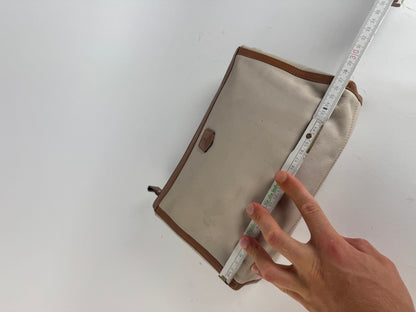 Pochette Triomphe en cuir blanc vintage Celine Paris