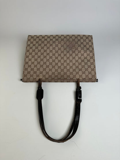 Vintage Gucci GG Supreme Tote Bag Beige Brown