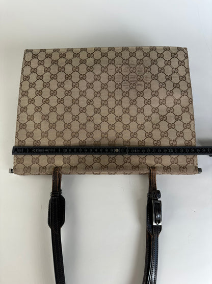 Vintage Gucci GG Supreme Tote Bag Beige Brown