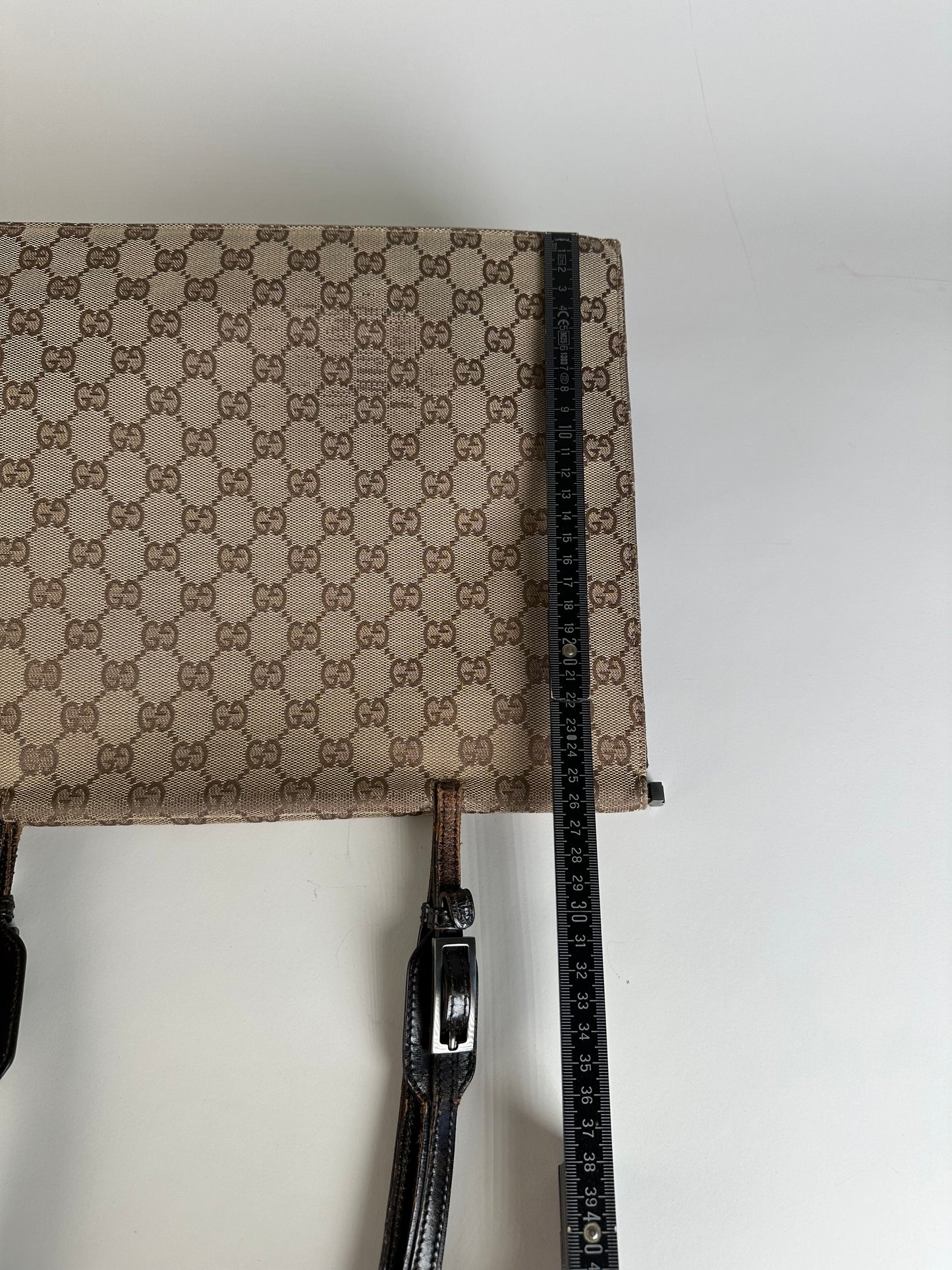 Vintage Gucci GG Supreme Tote Bag Beige Brown