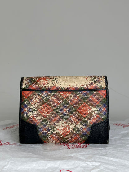 Vintage Vivienne Westwood Printed Leather Wallet Red Black Cream