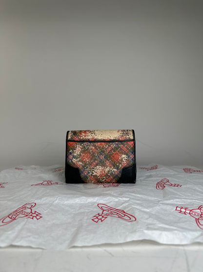 Vintage Vivienne Westwood Printed Leather Wallet Red Black Cream