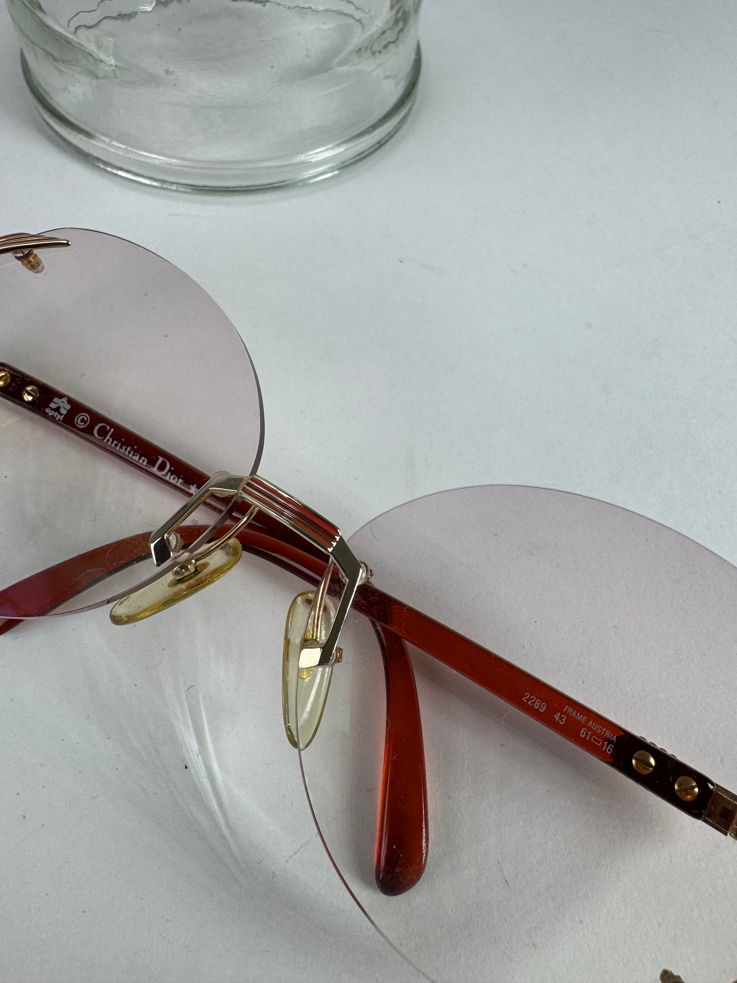 Vintage Framless Dior sunglasses purple